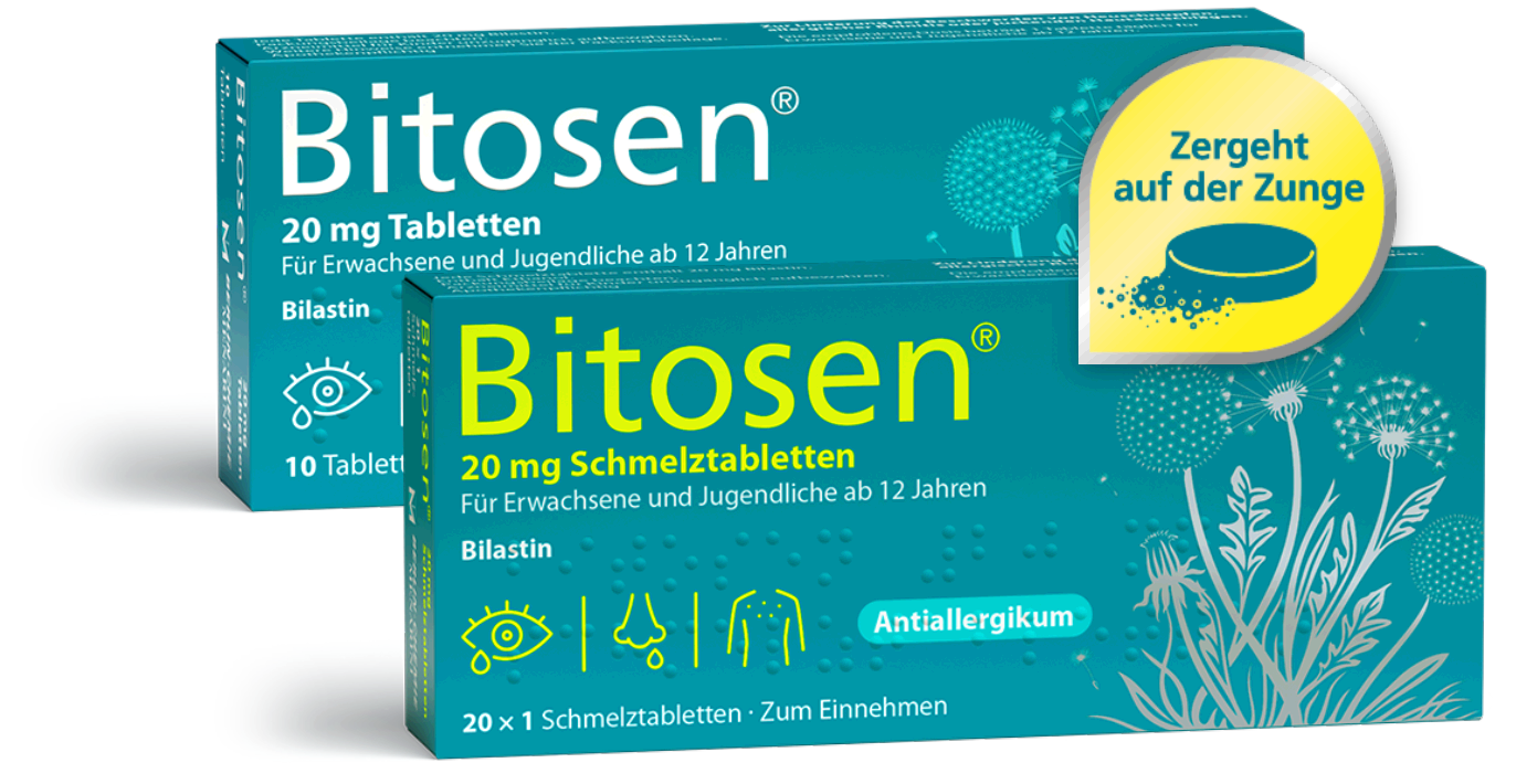 Bitosen 20 mg Tabletten und Schmelztabletten, Hinweis Zergeht auf der Zunge