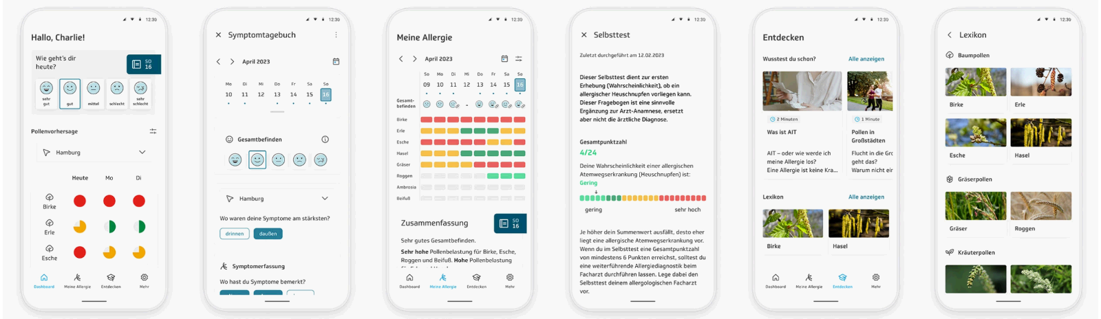 Screenshots der Husteblume-App