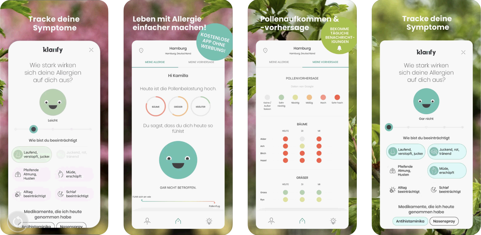 Screenshots der klarify-App